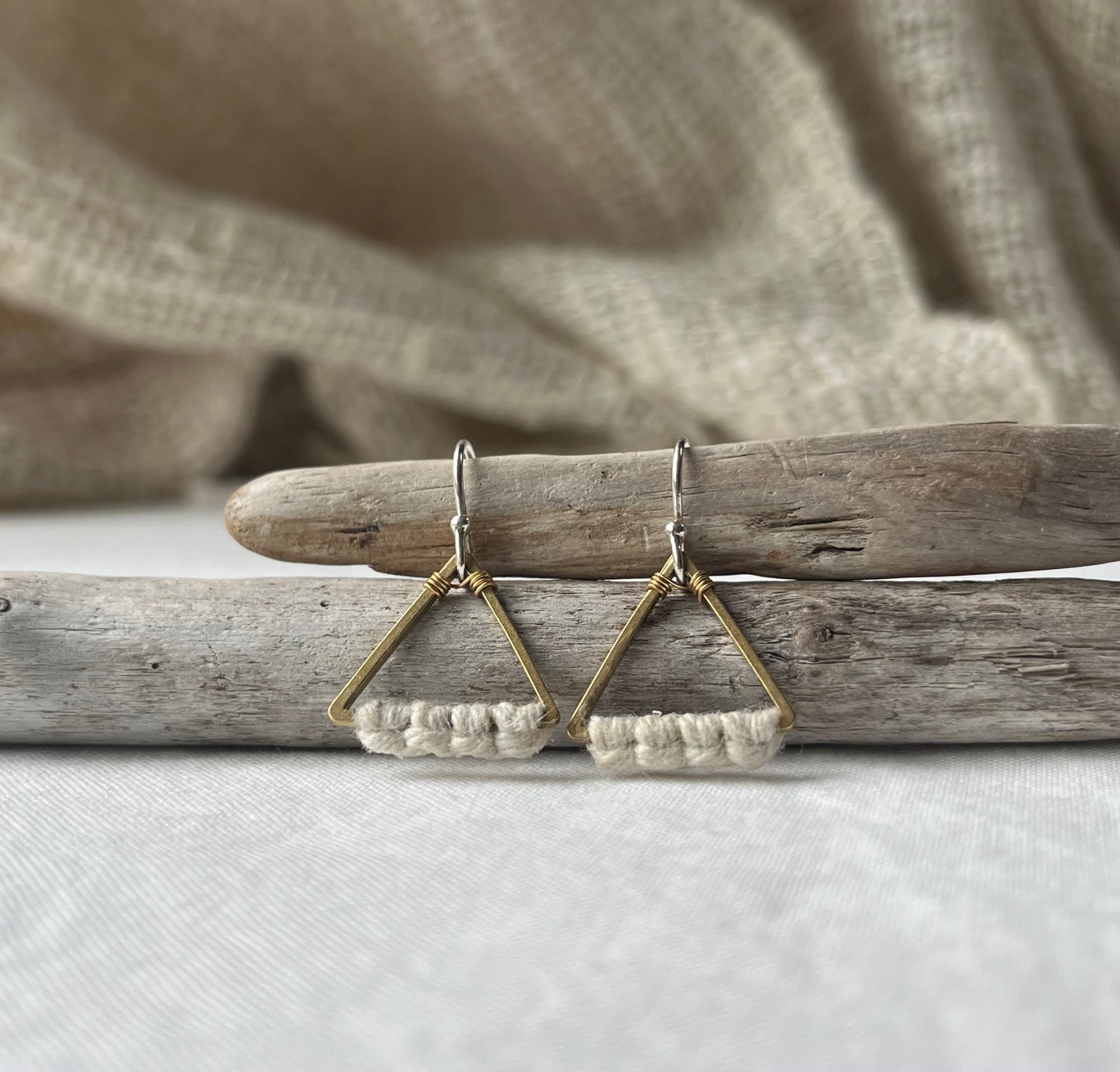 Summer Whites Collection - Mini Triangle Earrings
