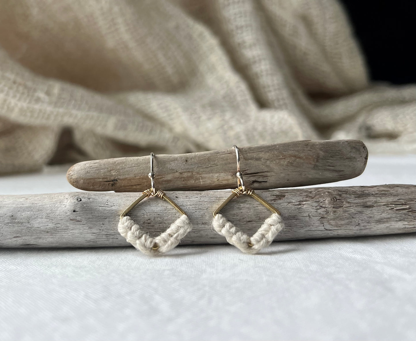 Summer Whites Collection - Mini Square Earrings