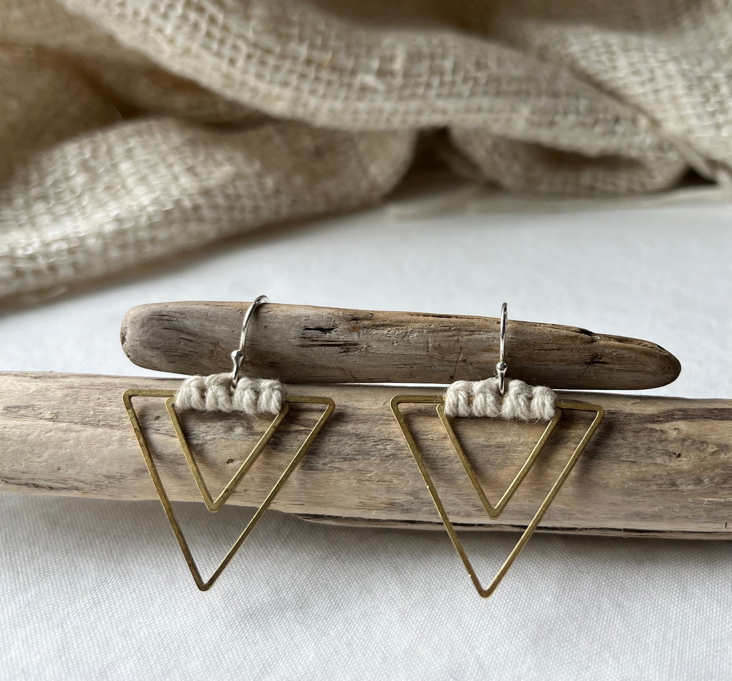 Summer Whites Collection - Double Triangle Earrings