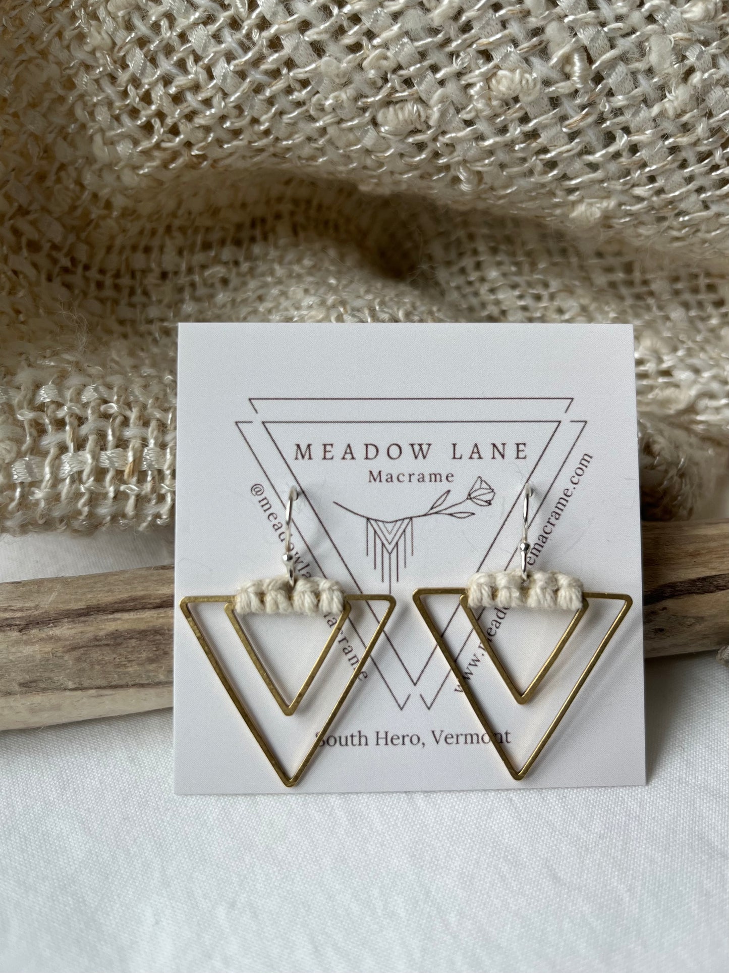 Summer Whites Collection - Double Triangle Earrings