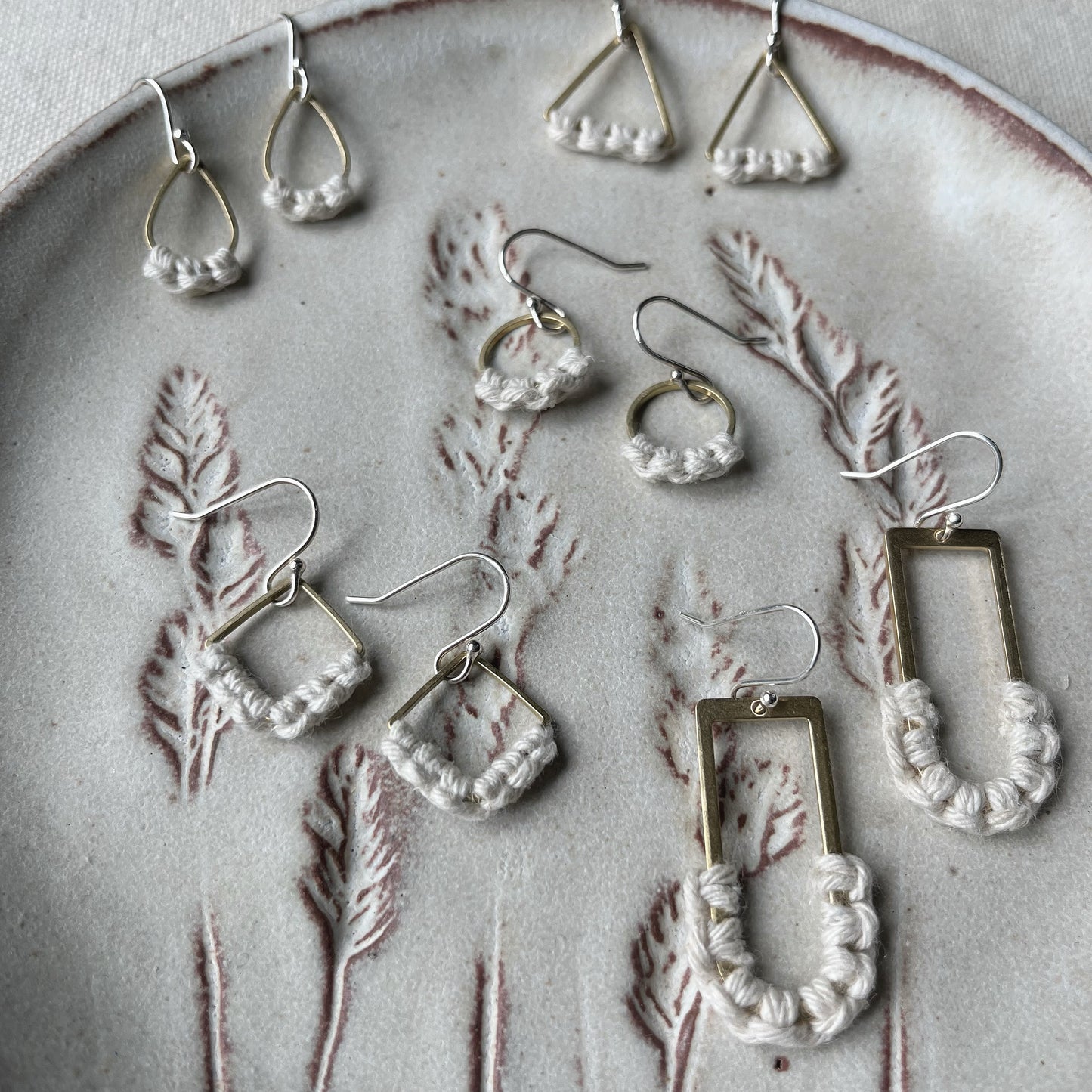 Summer Whites Collection - Mini Square Earrings