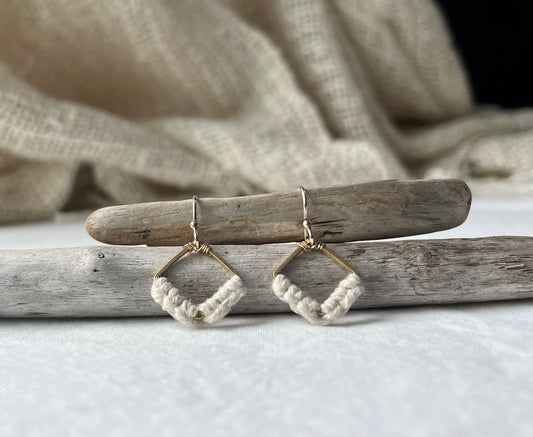 Summer Whites Collection - Mini Square Earrings