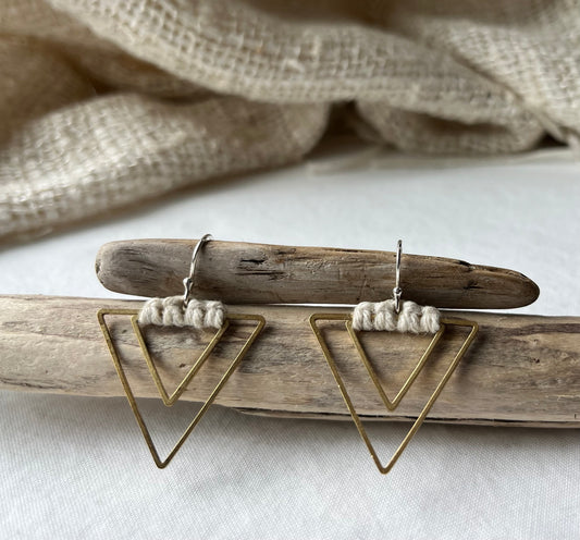 Summer Whites Collection - Double Triangle Earrings