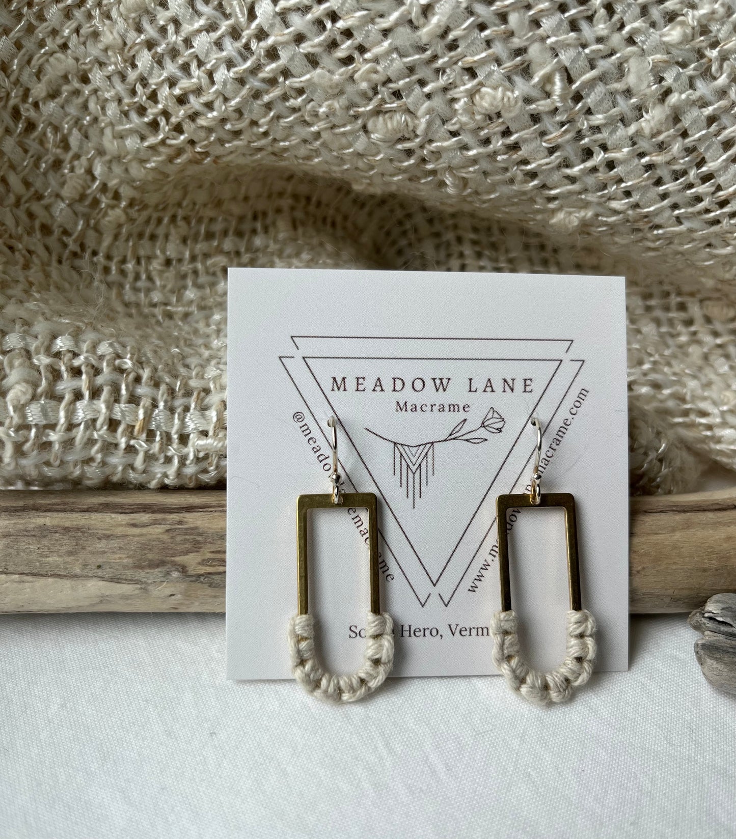 Summer Whites Collection - Curved Rectangle Earrings