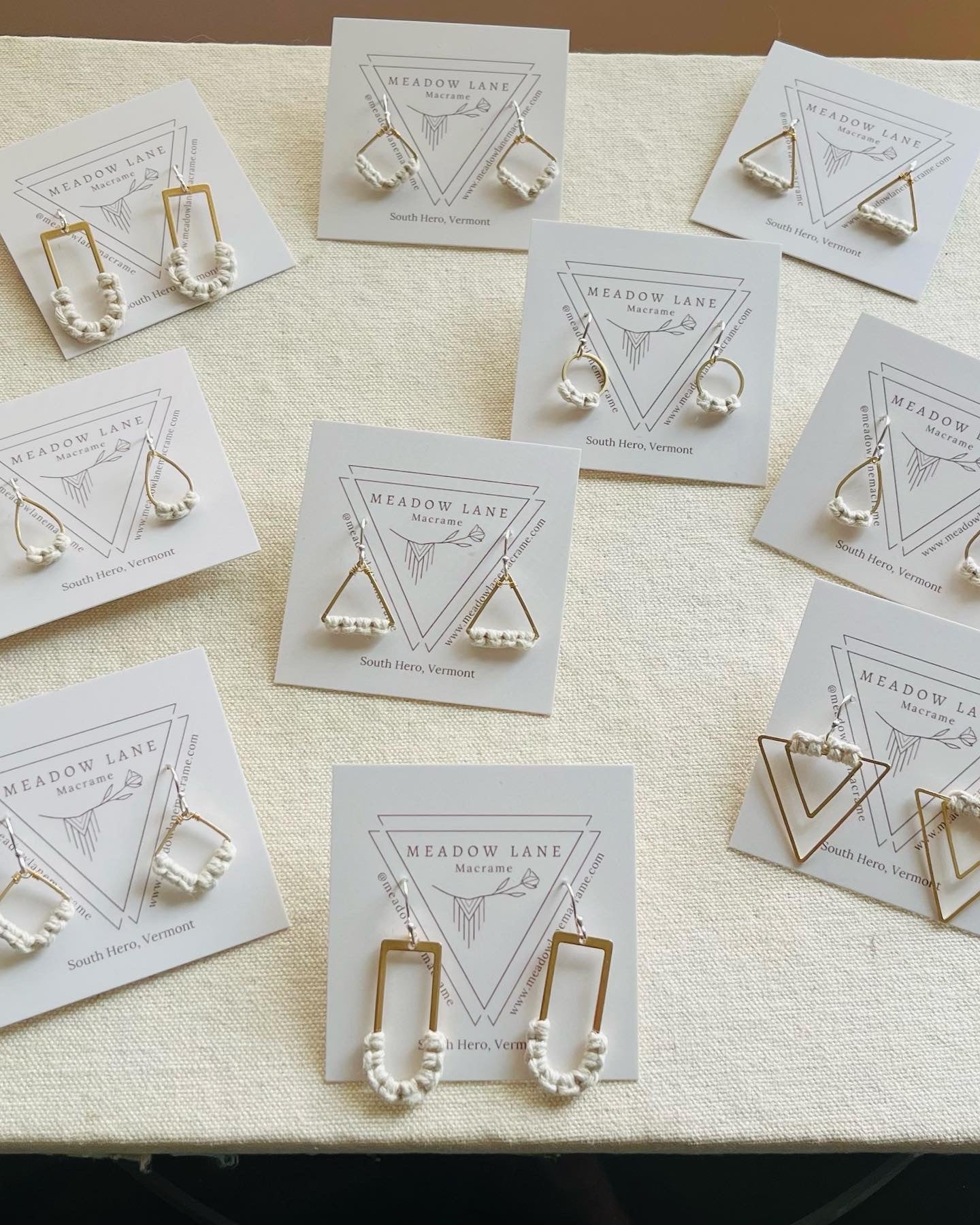Summer Whites Collection - Curved Rectangle Earrings