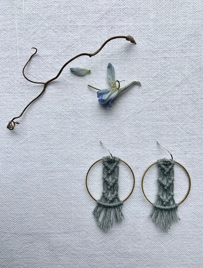 Hemp Chevron Hoop Earrings