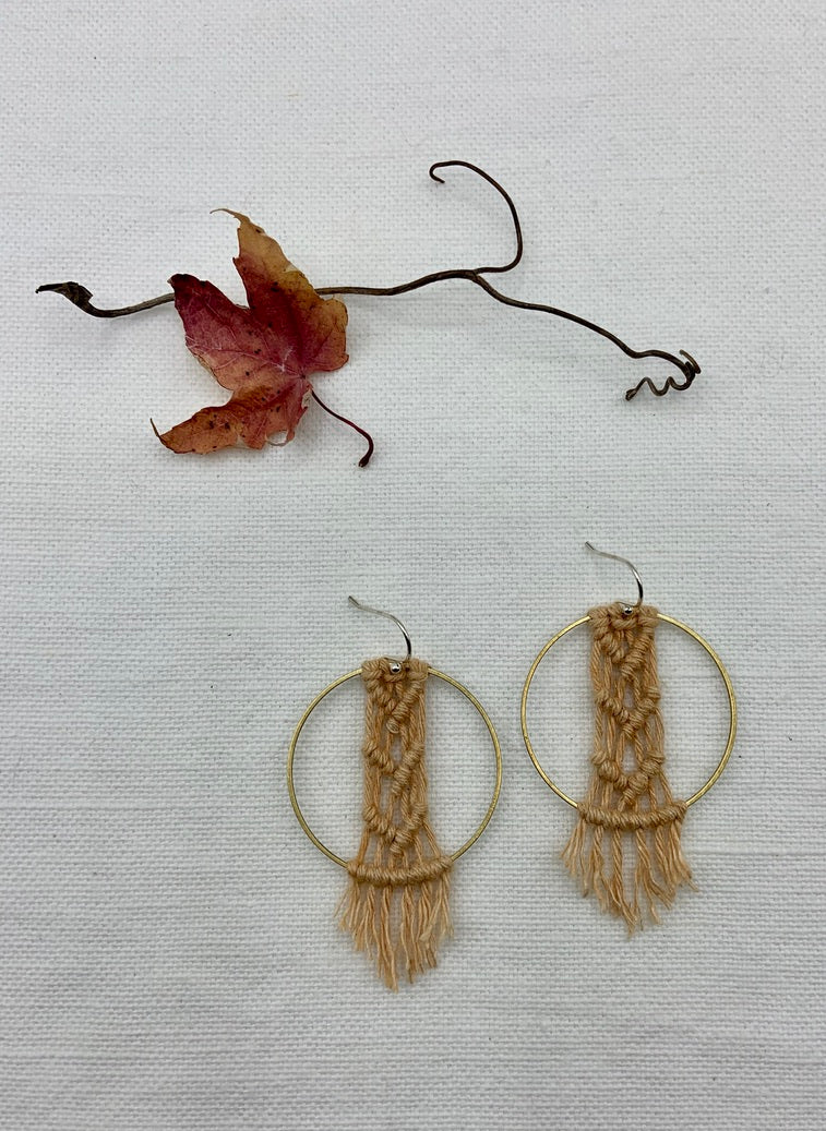 Hemp Chevron Hoop Earrings