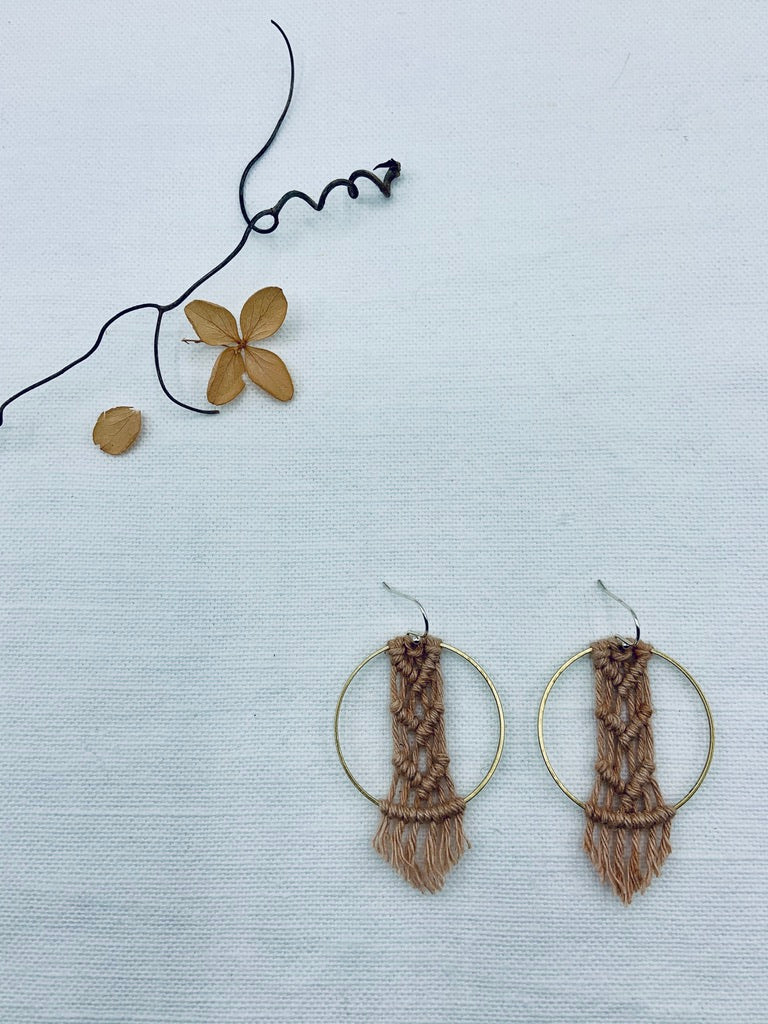 Hemp Chevron Hoop Earrings