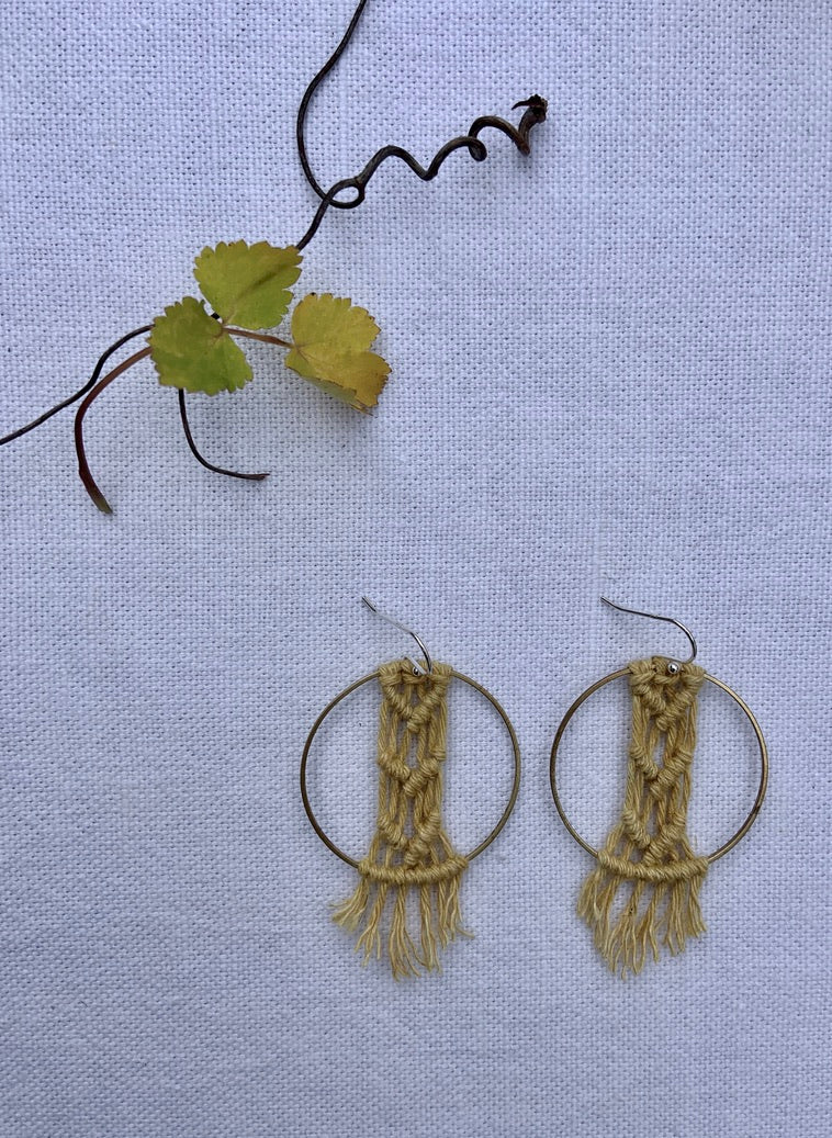 Hemp Chevron Hoop Earrings