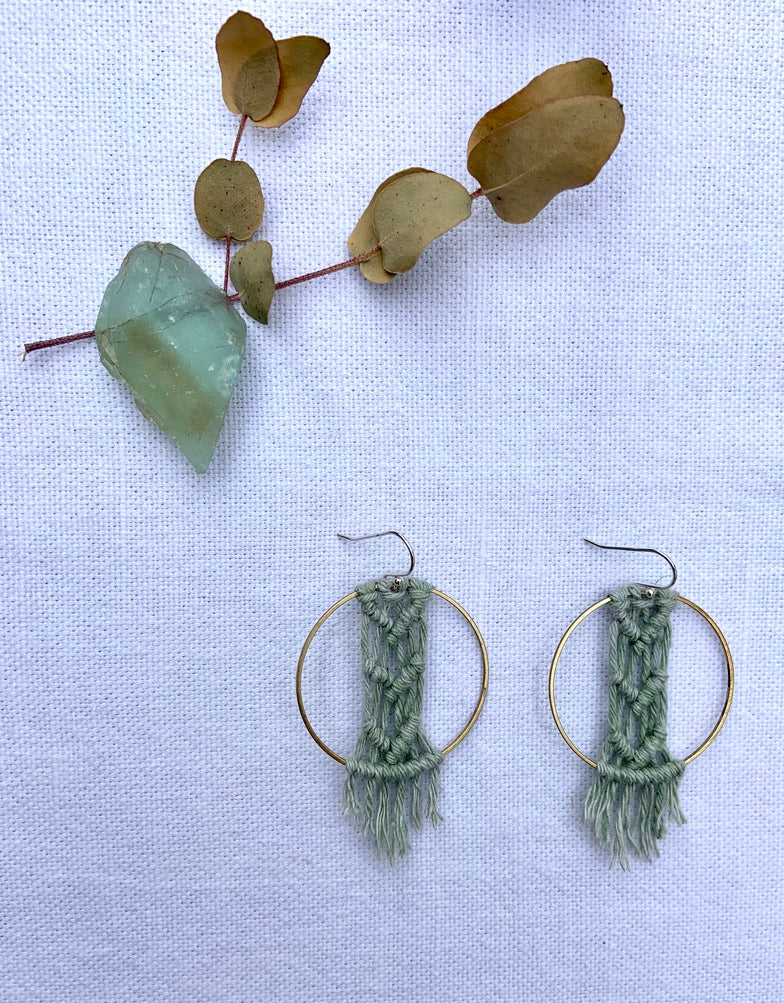 Hemp Chevron Hoop Earrings