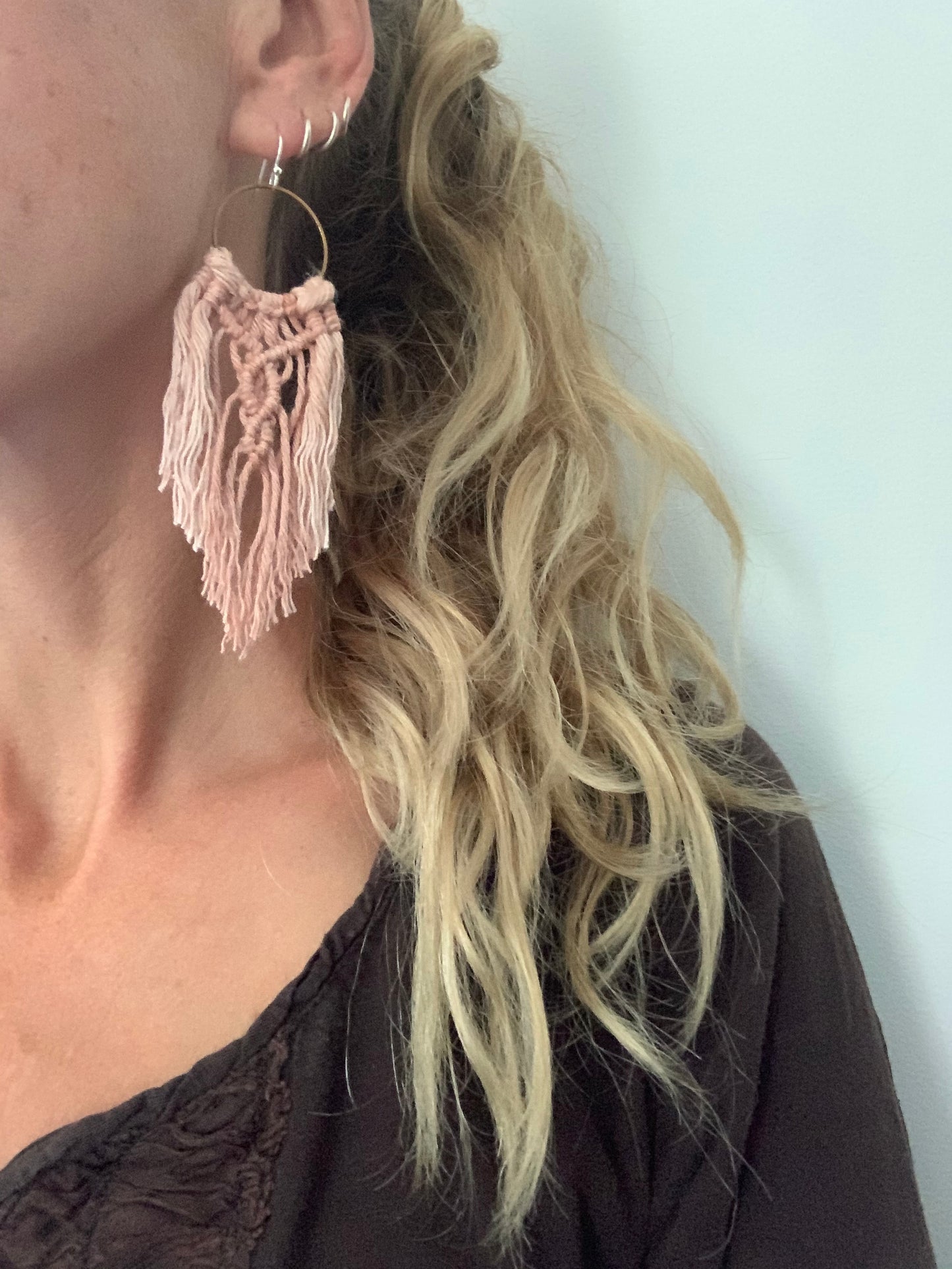 Lotus Fringe Earrings in Blush (Avocado)