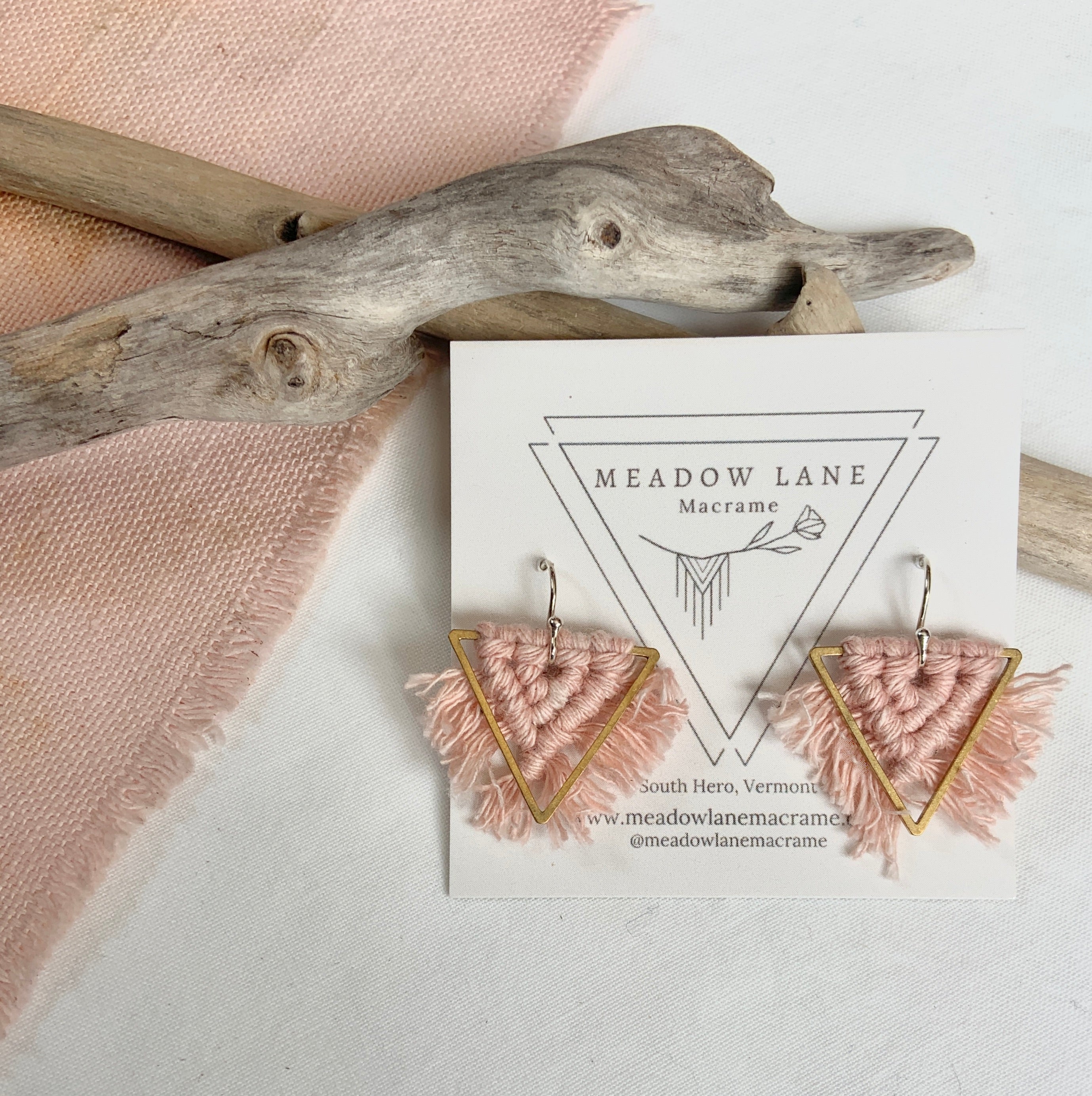 Triangle shop macrame earrings