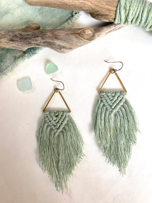 Long, Open Triangle Earrings