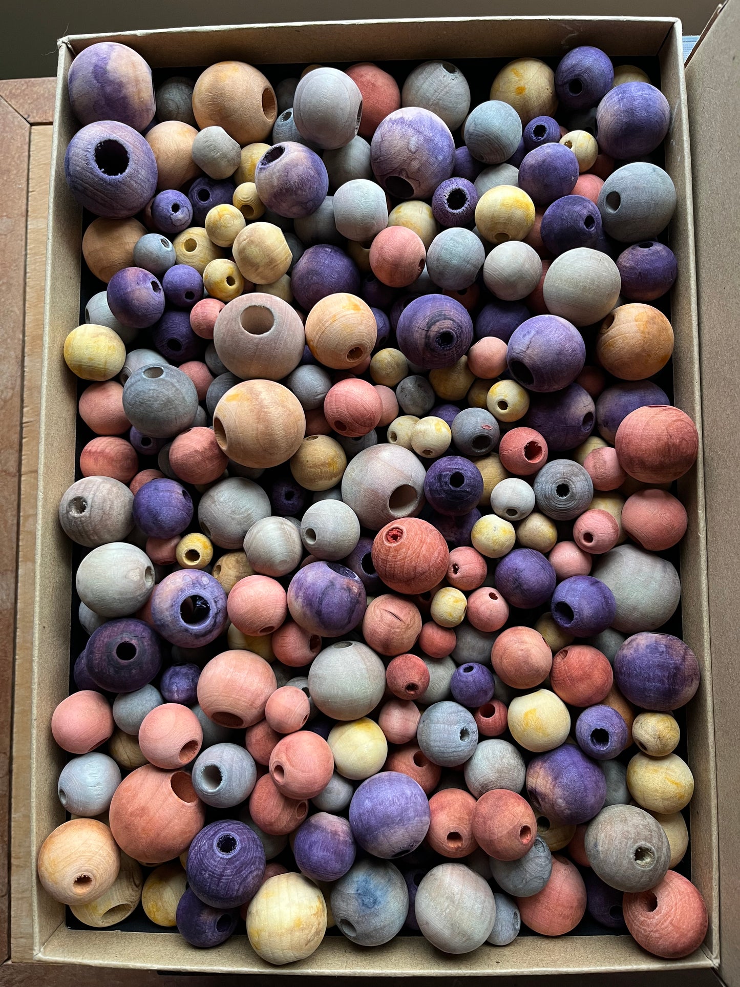 Naturally-dyed Wooden Beads