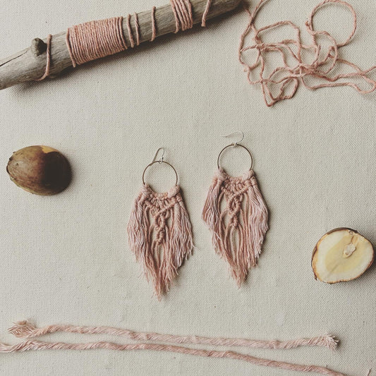 Lotus Fringe Earrings in Blush (Avocado)